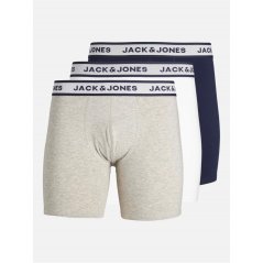 Jack and Jones Jack 3-pack Solid Boxer Briefs Plus Size Mens Lt Grey Melange