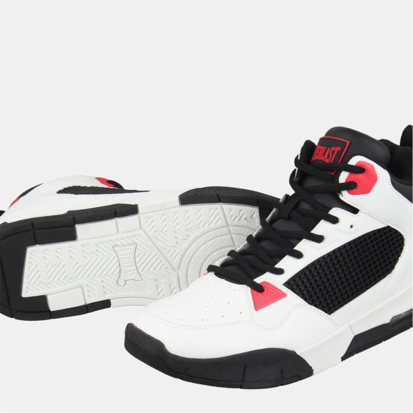 Everlast Men's Layup Lace Up Basketball Trainers White/Black/Red
