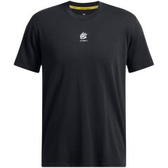 Under Armour Curry Logo Heavyweight pánske tričko Black/White