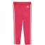 adidas Girls 3 Stripes Leggings Pink/White