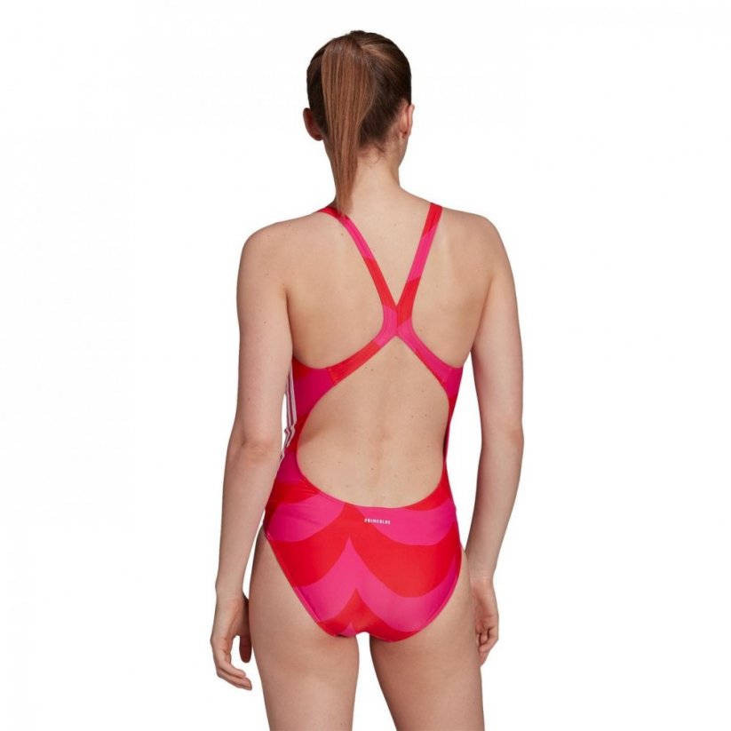 adidas Marimekko 3 Stripes Swimsuit Ladies Magenta/Red