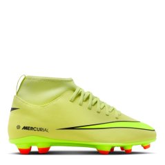 Nike Mercurial Superfly 10 Junior Firm Ground Football Boots Volt/Crimson