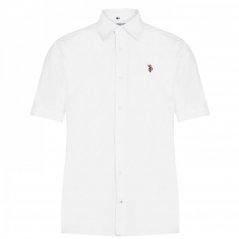US Polo Assn US Polo Oxford Short Sleeve Shirt Mens Bright White