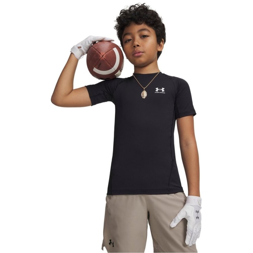 Under Armour HeatGear® Short Sleeve Boys Black