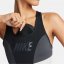 Nike Dri-FIT Swoosh Women's Medium-Support 1-Piece Pad Logo Sports Bra Black/Grey