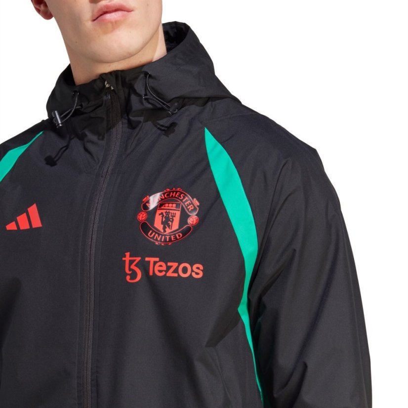 adidas Manchester United All-weather Jacket 2023 2024 Adults Black