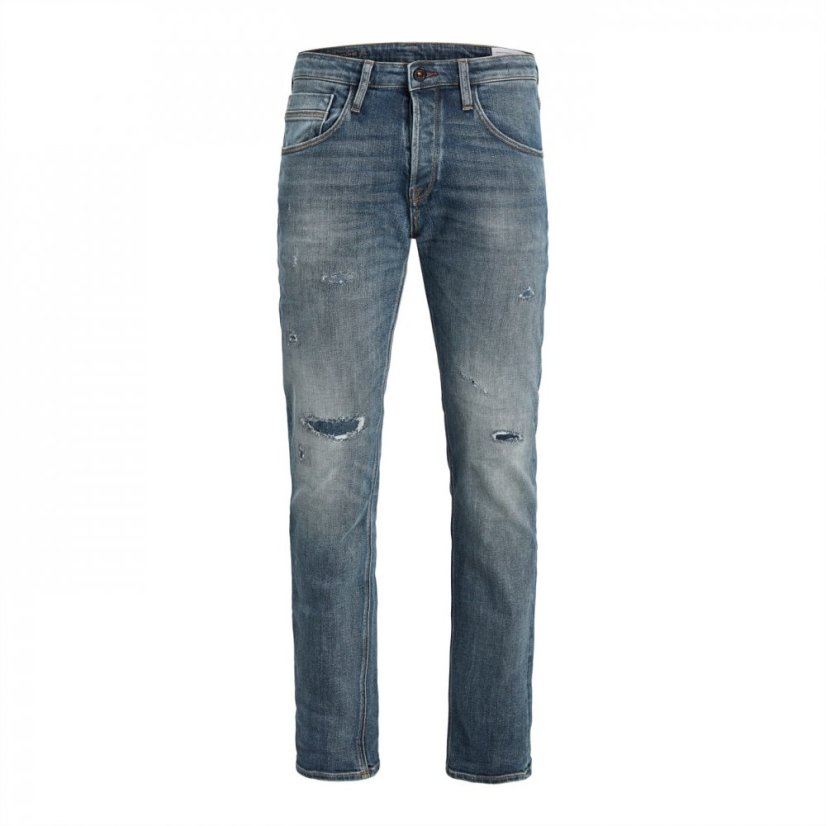 Jack and Jones Mikewood Ripped Slim Fit Jeans Blue Denim