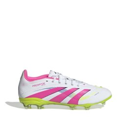 adidas Predator Elite Childrens Firm Ground Football Boots White/Pink