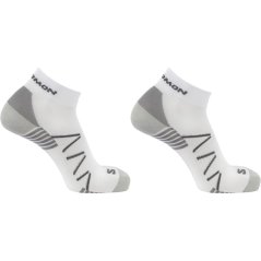 Salomon Hornet Quarter 2 Pack Running Socks Womens White/Grey