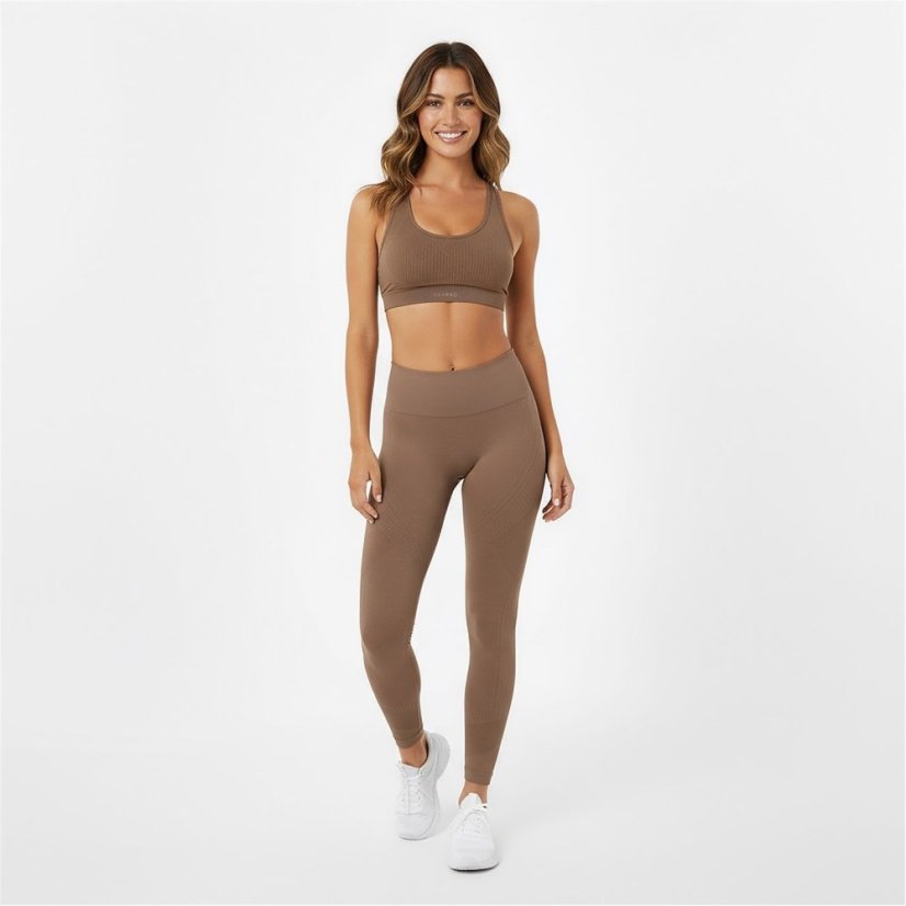 USA Pro UP Seamless Crop Sports Bra Dusky Mocha