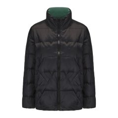 Firetrap Women's Short Duck Down Funnel Neck Long Sleeve Down Jacket Black