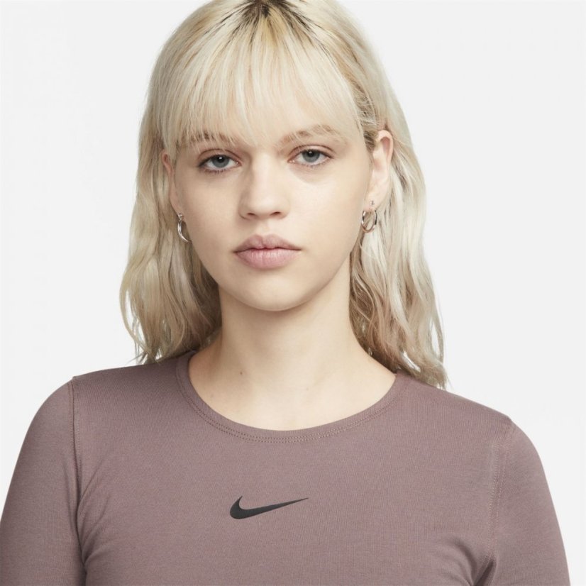 Nike Sportswear Women's Long-Sleeve Crop Top Plum Eclipse