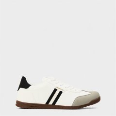 Lambretta Men's Tackle Court Trainers White/Black