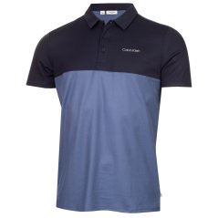 Calvin Klein Golf Men's Jc Block Short Sleeve Performance Polo Shirt Dnm-Nvy