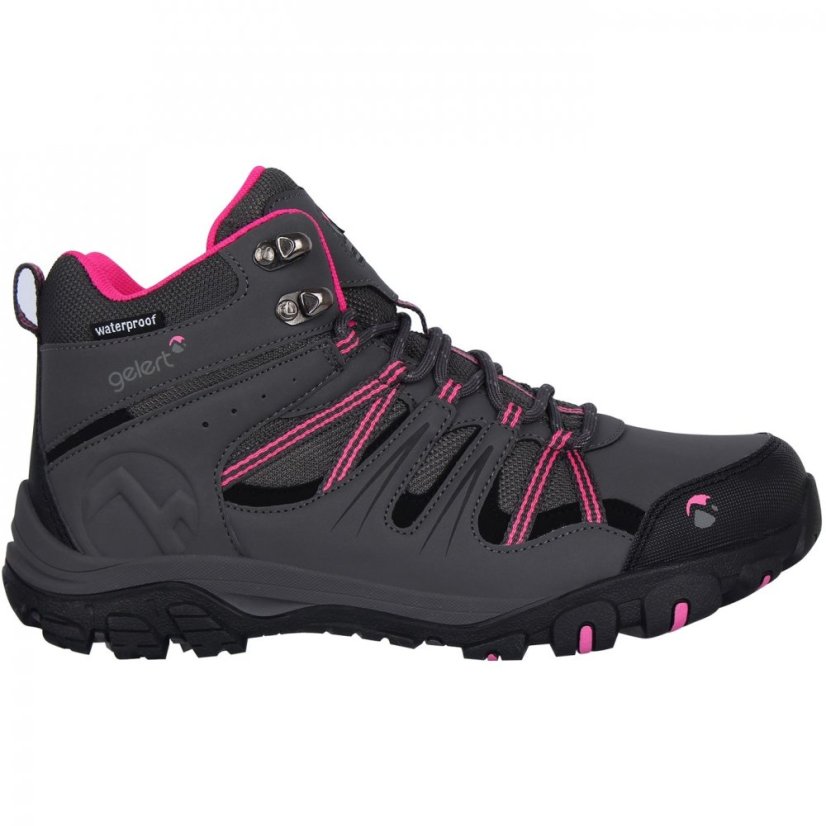 Gelert Horizon Waterproof Walking Boots Juniors Charcoal/Pink