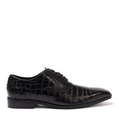Giorgio Leather Croc Men Oxford Dress Brogue Shoes Black