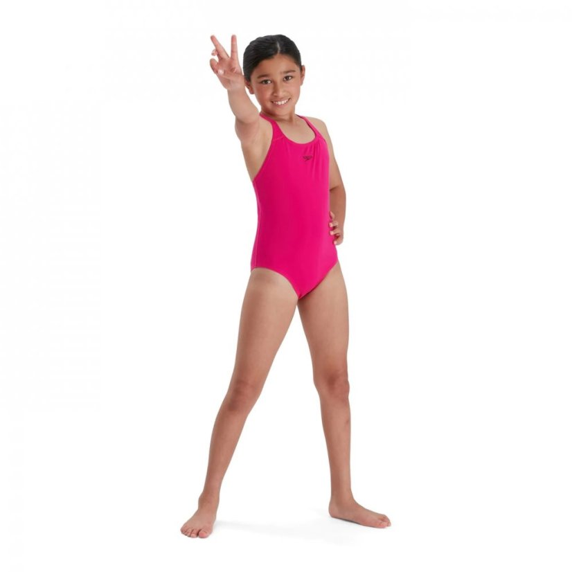 Speedo Girls Endurance Plus Medalist  Swimsuit Electric Pink