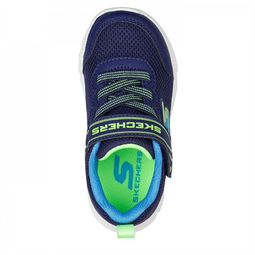 Skechers Comfy Flex Infant Boys Trainers Navy/Lime