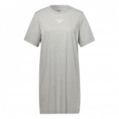 Reebok T Shirt Dress Grey Hthr/White