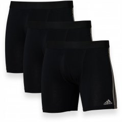 adidas Active Flex Cotton 3 stripe Boxer Brief 3 Pack Black