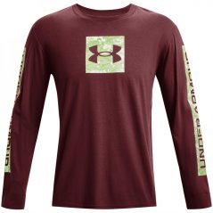 Under Armour Camo Boxed Long Sleeve T-Shirt Mens Red