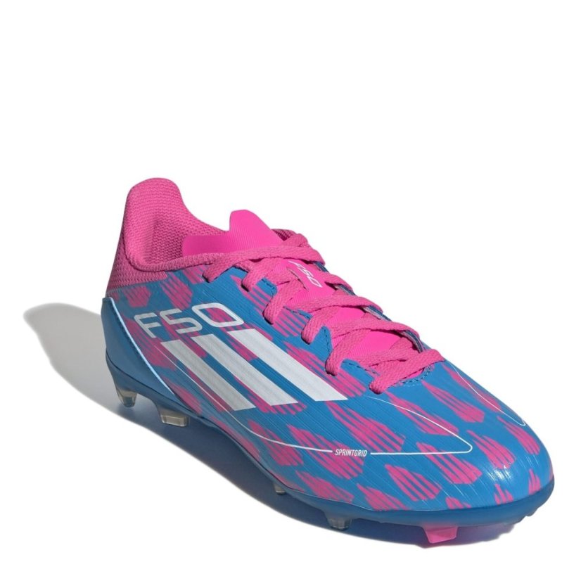 adidas F50 League Childrens Firm Ground Football Boots Blue/Pink