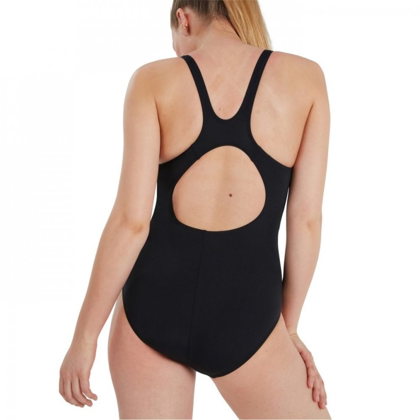 Speedo HB Place Muscle Back Swimsuit Ladies Black/Lava Red