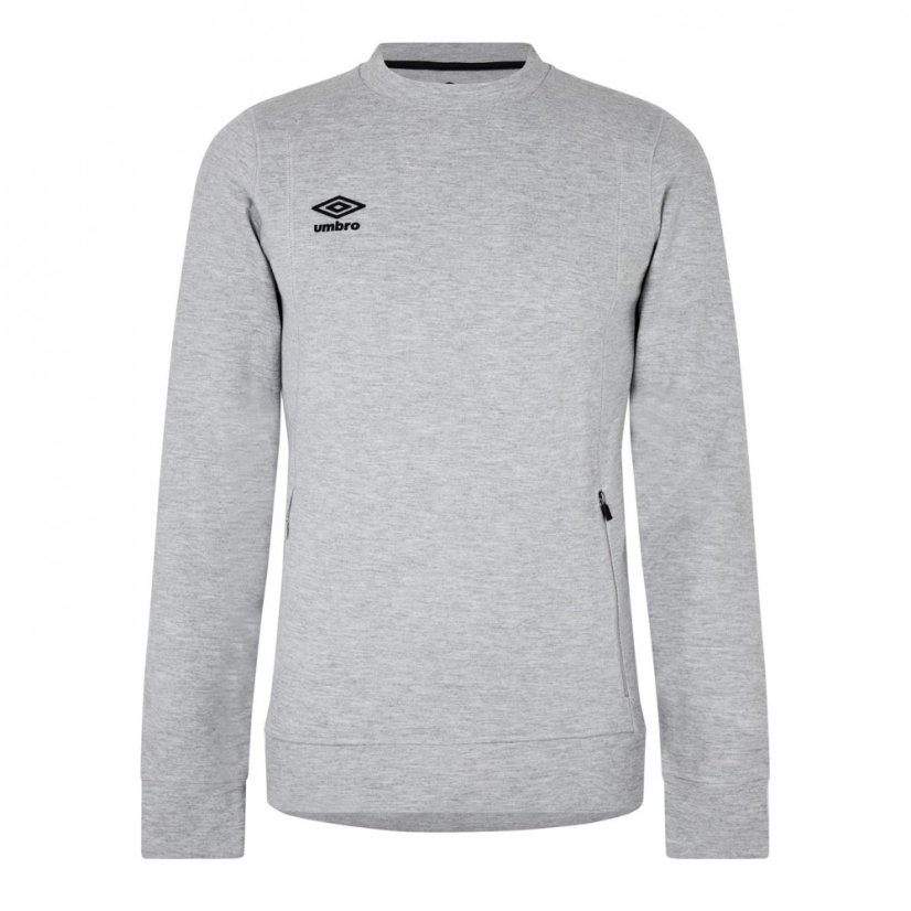 Umbro Pro Fleece Sweatshirt Mens Gry Marl/Black