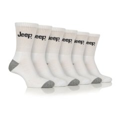 Jeep Men's Sport Crew Socks White