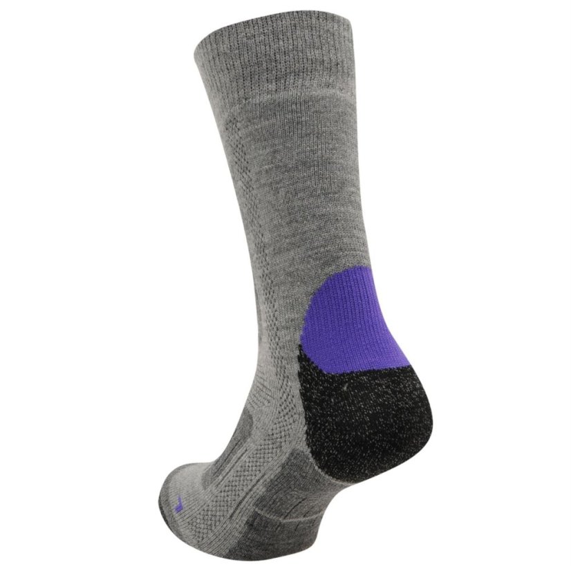 Karrimor 2Pk Trekking Socks Ladies Grey/Purple