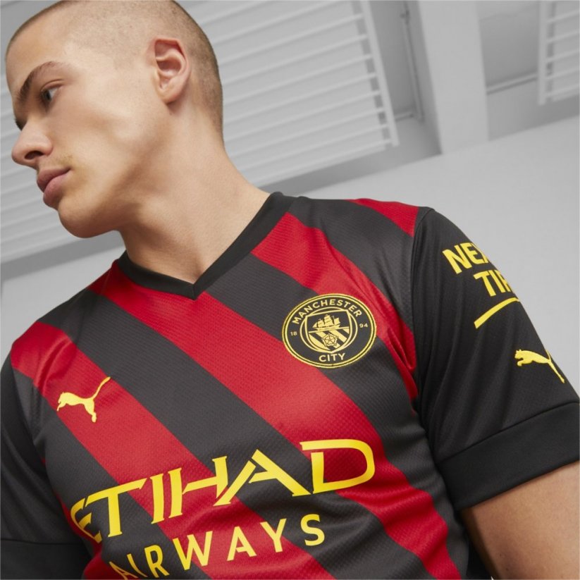 Puma Manchester City Away Shirt 2022 2023 Adults Black/Red