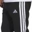 adidas Essentials Fleece Tapered Cuff 3-Stripes Joggers Black/White