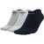 Nike 3ppk Value No Show Socks Black/Grey/White