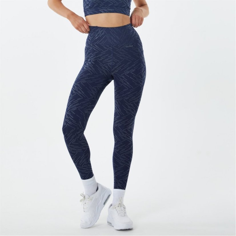 USA Pro Core High Rise Leggings Navy Geo Gloss