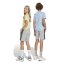 adidas Essentials 3 Stripe Jersey Short Juniors Grey /Black