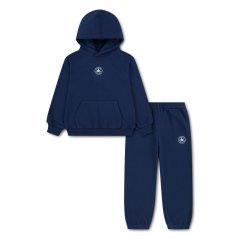 Converse Kids' Mini Logo Jumper and Joggers Cotton Pyjama Set Converse Navy