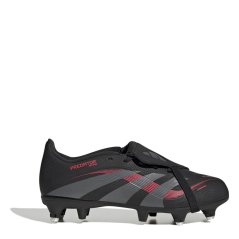 adidas Predator League Fold-Over Tongue Childrens Soft Ground Football Boots Black/Grey