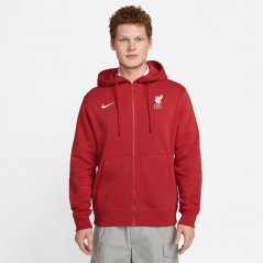 Nike FC Club Fleece Men's Full-Zip Hoodie Red/White