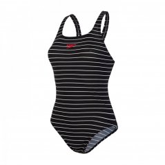Speedo Endurance+ Printed Medalist Swimsuit Ladies Black/White
