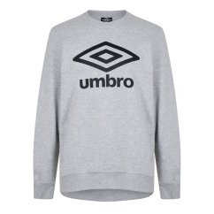 Umbro Logo Crew Sweater Adults Grey Marl