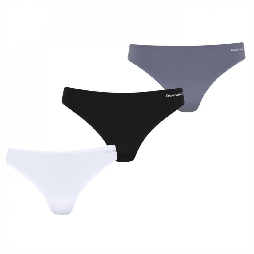 Reebok 3 Pack Rae Thongs Ladies Blk/Wht/Gry