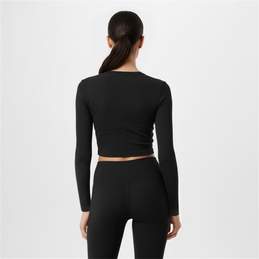 USA Pro Long Sleeve Crop Top Womens Black