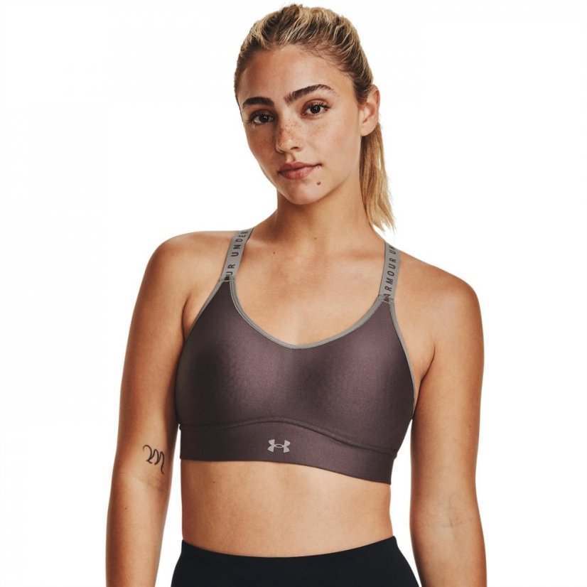 Under Armour Armour Infinity Mid Sports Bra Ladies Taupe/Pewter