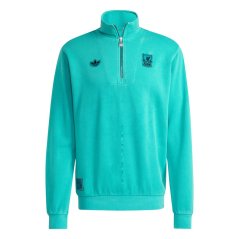 adidas Liverpool Half Zip Jacket Adults Green