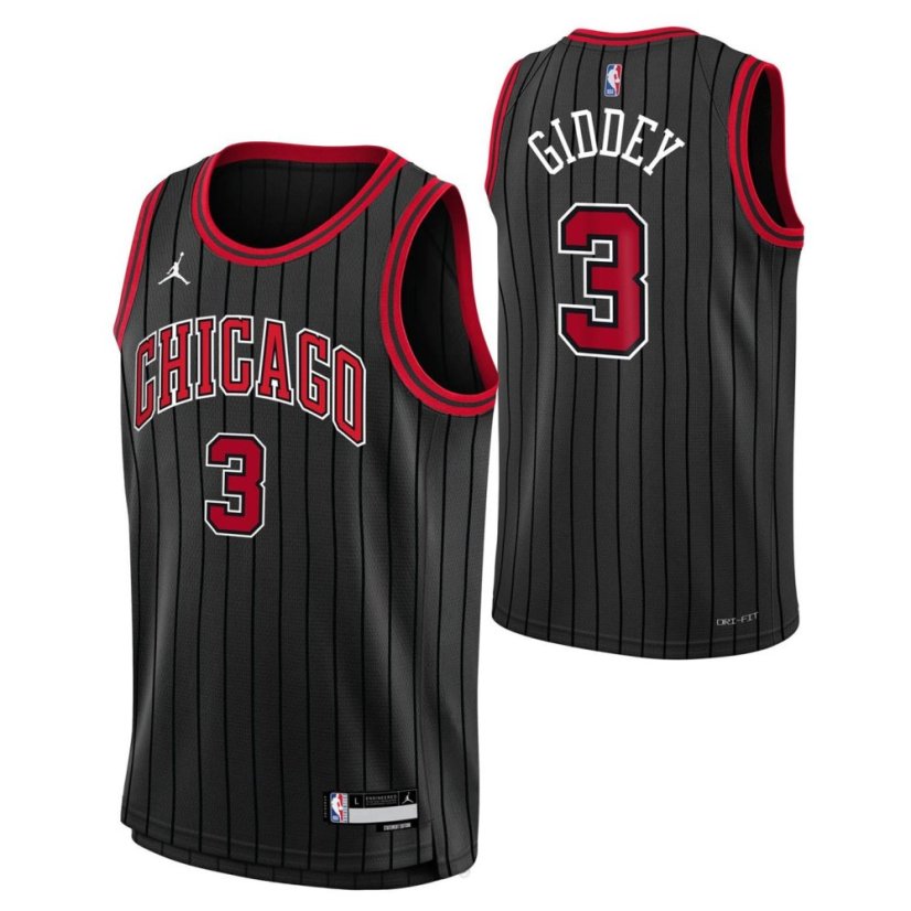 Nike Chicago Bulls Josh Giddey #3 Jersey Black