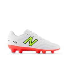 New Balance 442 V2 Academy Juniors Firm Ground Football Boots White/Volt