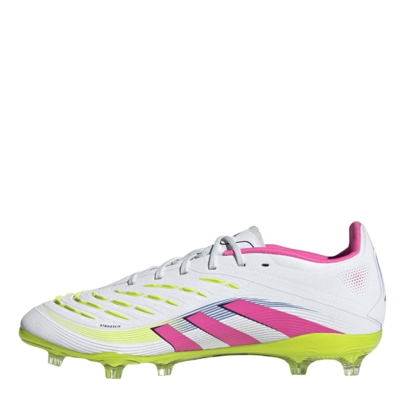 adidas Unisex Kids' Pred Elt Firm Ground Football Boots Wht/Pink/Lem
