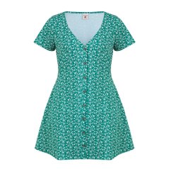 SoulCal Up Dress Ladies Green Ditsy