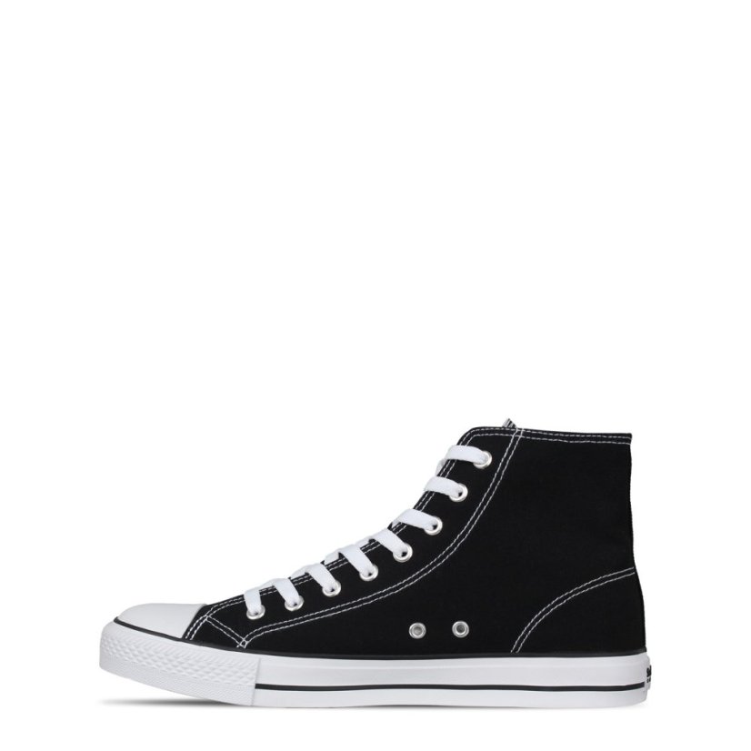 SoulCal Canvas High Trainers Mens Black/White