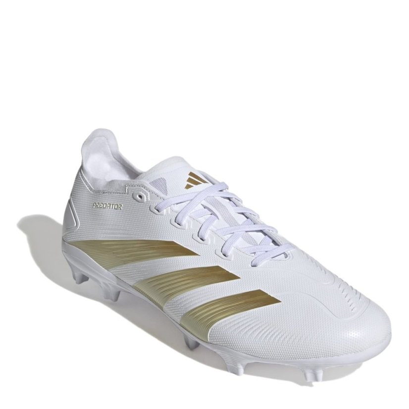 adidas Predator 24 League Firm Ground Boots White/Gold/Bge